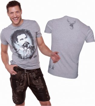 618500-020022-grau - T-Shirt - König Ludwig von Bayern  XS