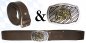 Mobile Preview: 18115+GS15901s - Wechselgürtel Ledergürtel mit Buckle mit 2-farbige Schnalle Wappen Bayern