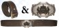 Preview: 18115+GS17214s - Wechselgürtel Ledergürtel mit Buckle mit 2-farbige Schnalle Wappen Bayern