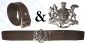 Mobile Preview: 18115+GS20239 - Wechselgürtel Ledergürtel mit Buckle mit Wappen "furchtlos und treu"