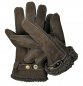 Mobile Preview: 5935- Lederhandschuhe Handschuhe Fell  Leder gefüttert + Lederbandschließe SKOGEN braun