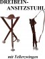 Preview: 50304 - Ansitzstuhl Dreibein Trioled Ledersitz Angeln, Jagen, Camping, Outdoor