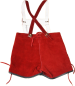 Preview: kurze rote Trachten - Lederhose mit Stegträger für Kinder von Isar-Trachten