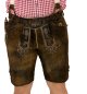 Preview: kurze Trachtenlederhose + Hosenträger Lederhose aufwendig bestickt