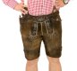 Preview: kurze Trachtenlederhose + Hosenträger Lederhose aufwendig bestickt