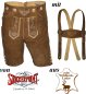 Preview: Beppo- kurze Trachten-Lederhose mit Stegträger