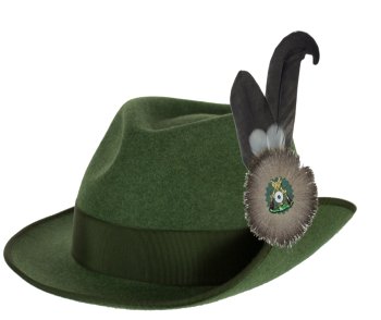 Preview: 10272112- Forsthut - Schützenhut mit Druckknopf grün und dunkelgrün