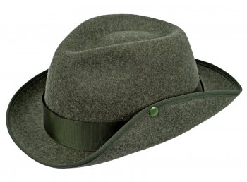 Preview: 10272112- Forsthut - Schützenhut mit Druckknopf grün und dunkelgrün