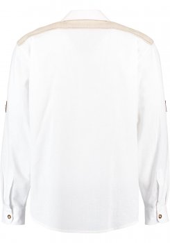 Preview: Trachtenhemd Hemd mit Applikationen + bestickt 1/1 Arm  weiß  Oktoberfest OS-TRACHTEN