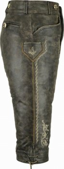 1564BCsw- Trachten Kniebundlederhose mit Stegträger aus Rind-Nappaleder