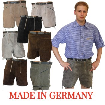 ww108-Kurze sportliche Lederhose aus bestem Samtspalt-Leder made in germany