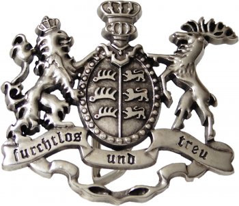 GS20239- Buckle Gürtelschnalle mit Wappen "furchtlos und treu"