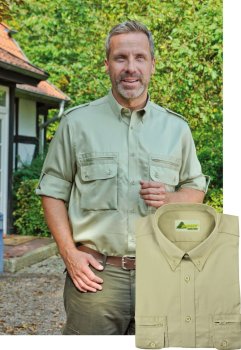 Preview: Safari - Jagdhemd Freizeithemd Hemd Gabardine natur