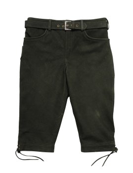 Preview: 228BUgr- sportliche Kniebundlederhose aus Büffel-Nubukleder Jagdkniebundhose Outdoorlederhose