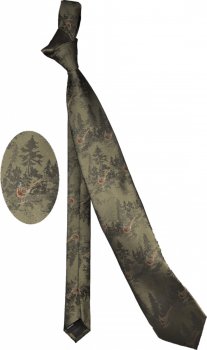 299403-1014- Jagdkrawatte Schlips Krawatte mit Fasan im Wald