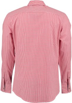 Preview: DER HINGUCKER! OS-Trachten Hemd Trachtenhemd langarm Slim Fit rot