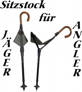 50300-V - robuster Sitzstock für Jäger und Angler Stock Jagd höhenverstellbar PRAKTUS