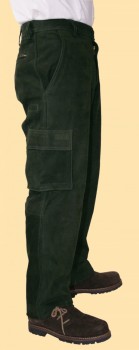 Preview: 504BUol- lange Lederhose Jagdhose Freizeitlederhose mit Cargotaschen