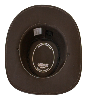 Preview: Lederhut braun  - Made Australien mit geflochtenen Leder-Hutband  braun Faustmann M=56-57