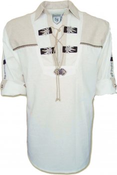 Trachtenhemd Hemd Schlupfform Krempelarm verzierte Knopfleiste