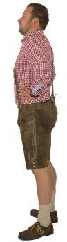 kurze Trachtenlederhose + Träger Lederhose Wildbockleder bestickt