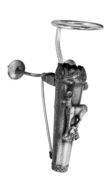 Preview: Hülse für Bärte und Federn Hutschmuck  Anstecker mit Gemse und Abstandhalter