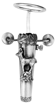 Hülse für Bärte und Federn Hutschmuck  Anstecker mit Gemse und Abstandhalter