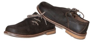 Haferlschuhe mit Seitenschnürung aus Ziegenleder von Stockerpoint Classics in dunkelbraun