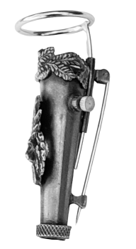 Preview: Hülse für Bärte und Federn Hutschmuck  Anstecker Hubertushirsch mit Kreuz