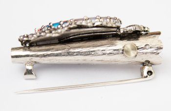 Preview: Hülse für  Bart und Federn Hutschmuck  Anstecker mit Kaiserin Sisi