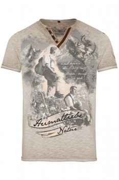 Trachten bayrisch T-Shirt mit Druck "Heimatliebe""und wenn da Berg ruaft dann.."