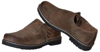 Haferlschuhe mit Seitenschnürung aus Wildbockleder von Stockerpoint Classics in kiesel vintage