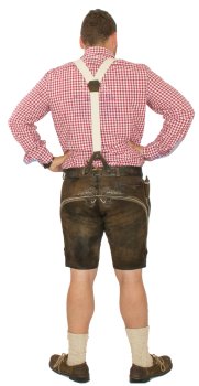 kurze Trachtenlederhose + Hosenträger Lederhose aufwendig bestickt
