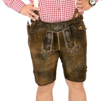 kurze Trachtenlederhose + Hosenträger Lederhose aufwendig bestickt