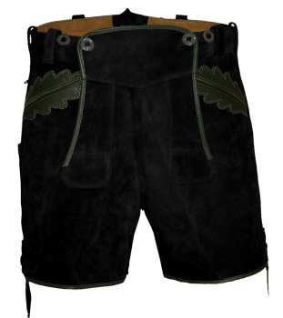 Preview: kurze Lederhose Stegträger Trachtenlederhose Eichenlaub Regulator Made in Germay Größe 50