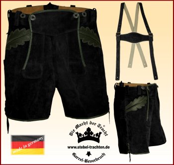 kurze Lederhose Stegträger Trachtenlederhose Eichenlaub Regulator Made in Germay Größe 50