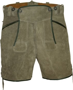 Preview: kurze Lederhose + Stegträger Trachtenlederhose Made in Germany Oktoberfest