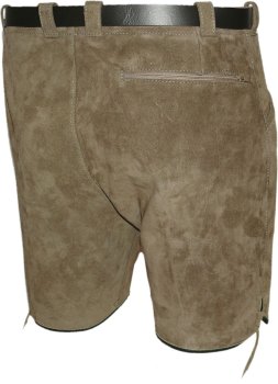 Preview: kurze sportliche Lederhose Bermuda Shorts mit Gürtel 3 Taschen