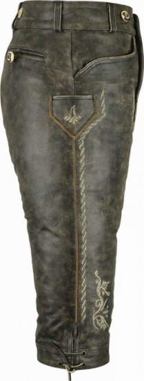 1564BCsw- Trachten Kniebundlederhose mit Stegträger aus Rind-Nappaleder