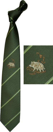 299400-1004- Jagdkrawatte Schlips Krawatte mit Wildschwein