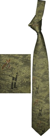 299403-1015- Jagdkrawatte Schlips Krawatte mit Jagdszene