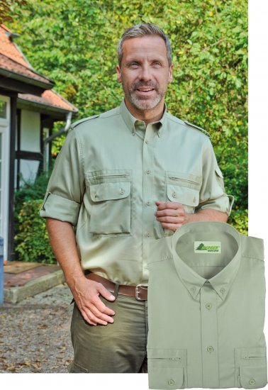 Safari - Jagdhemd Freizeithemd Hemd Gabardine schilf