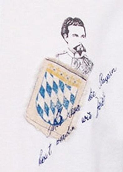 528035-1110-01- Poloshirt Shirt Hemd  Druck  "Königs Ludwig"  Bayern  weiß OS TRACHTEN