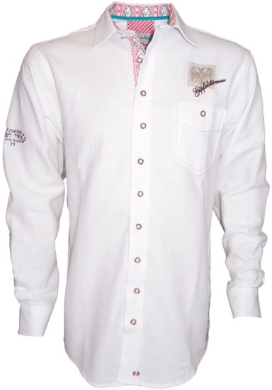 920007-2541 weißes Trachtenhemd mit Applikationen