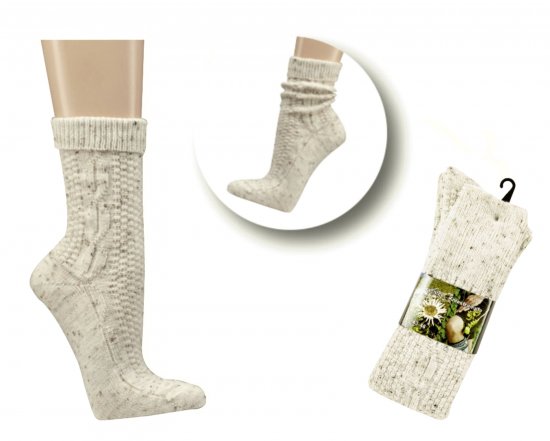 Trachtensocken Socken  mit Wolle "Tweedgarn" Schaft zum Umschlagen