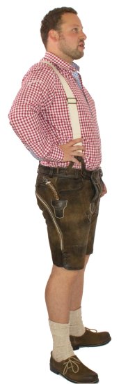 kurze Trachtenlederhose + Hosenträger Lederhose aufwendig bestickt