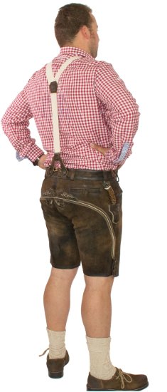 kurze Trachtenlederhose + Hosenträger Lederhose aufwendig bestickt