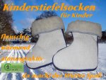 1025K- warme Woll-Stiefelstrümpfe mit Stulpe für Kinder