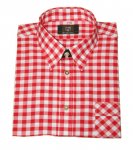 Freizeithemd Wanderhemd Trachtenhemd von OS Trachten Hemd rot/weiß Oktoberfest Größe S=37-38