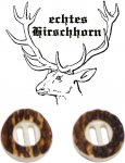 K88- Hirschhornknopf mit Steg für Lederhosen